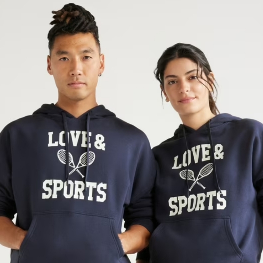 Love & Sports Navy All Gender Pullover Oversized Graphic Hoodie Size XXXL